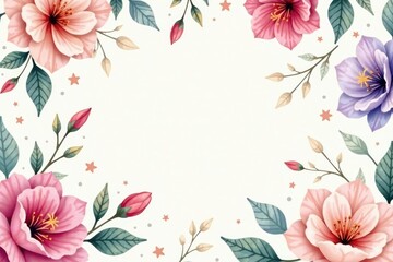 Delicate watercolor floral pattern, soft pastel shades, elegant, pattern