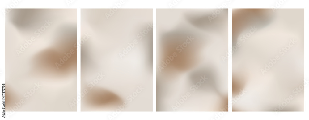 Wall mural pastel abstract background with brown and gray gradient mesh vector set illustration. dynamic color 