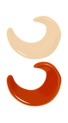 Fototapeta premium Two Creamy Oval Swatches With Transparent Background Illustration