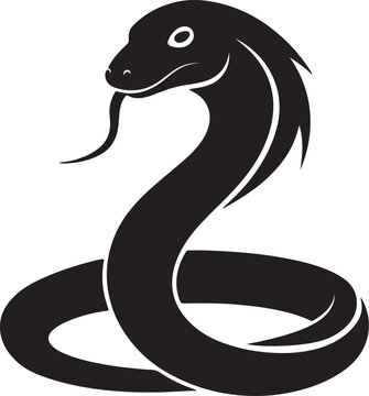 snake silhouette, black and white silhouette, vector and&nbsp;illustration