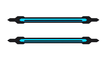Two Cyan Blue Horizontal Lines Isolated Design Element Illustration