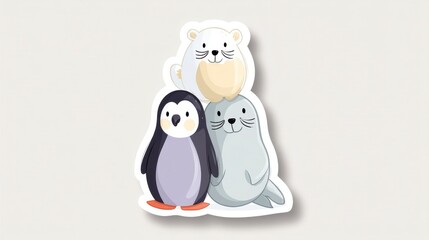 Fototapeta premium Cute Animal Cartoon Trio