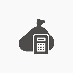 Money bag icon vector sign. Dollar, usd, currency symbol	