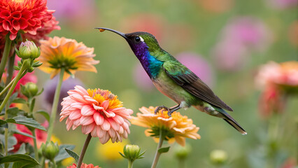 Fototapeta premium Hummingbirds: Small Birds with a Sweet Tooth for Nectar
