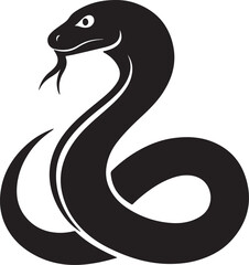 snake silhouette, black and white silhouette, vector and illustration