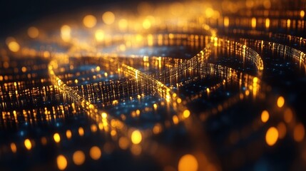 Abstract Golden Light Wave Digital Network