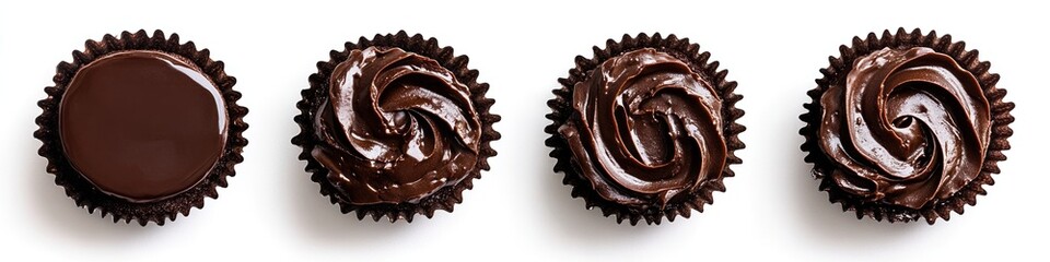 Delicious Chocolate Cupcakes Stages Of Frosting