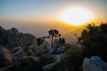 sunset over the mountains From Al shafa, Taif, Saudi Arabia 