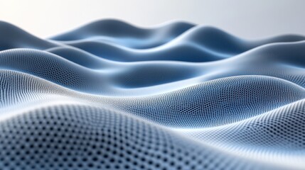 Abstract Blue Wavy Grid Pattern Surface Texture