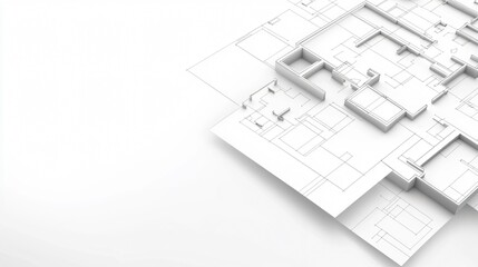 A detailed construction blueprint showing foundation layout floor plan and hand drawn build sketch annotations with structural framing and site grid lines on white background