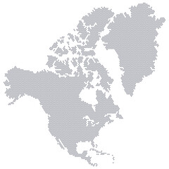 Obraz premium Stylized map of the continent North America consisting of hexagons