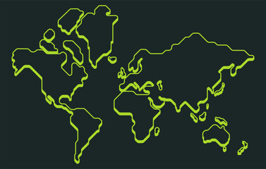 World map vector illustration for dark background