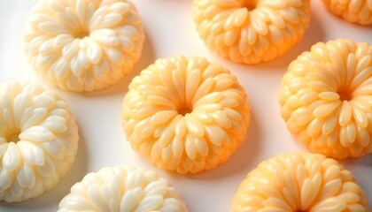 Rice cakes top view isolated on white background