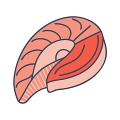 Salmon fillet seafood raw fish healthy food omega food nutrition gourmet protein slice fresh cut 90