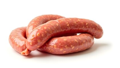 raw sausage isolated on white background