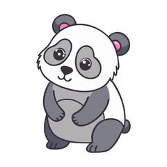 Cute cartoon panda bear illustration drawing kawaii animal adorable baby panda character design vector art