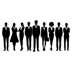 Professional Team Silhouettes – Black Vector Outline