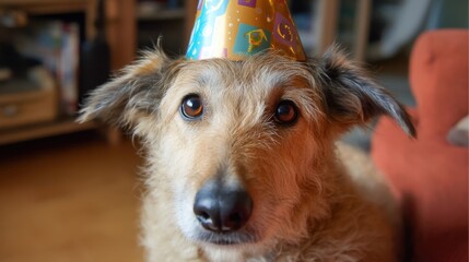 Obraz premium Party Dog: A Celebration of Canine Joy