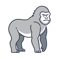 Obraz premium Illustration of a gorilla, ape, mammal, primate, wildlife, animal, zoo, nature, and jungle creature