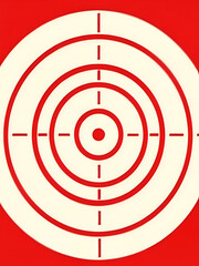 Classic red and white target icon, symbolizing focus, precision, and goal-setting, perfect for themes of achievement and direction