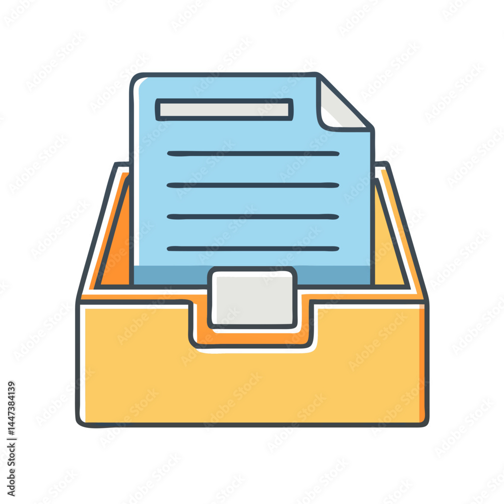 Poster document file folder inbox tray archive paperwork data storage organization system management