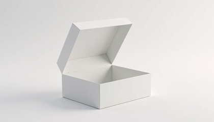 open white lid box, isometric view, soft lighting