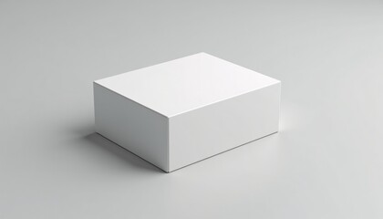 thin flat product box, centered, soft gray light