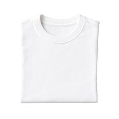 Classic and versatile pristine white short sleeve t-shirt, neatly folded, ideal for apparel display.