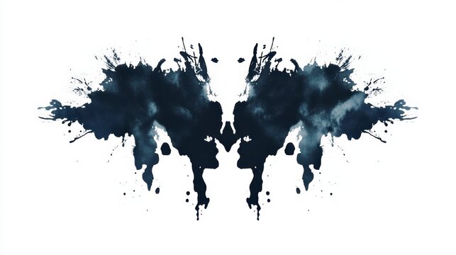 Abstract ink blot resembling two faces in profile, mirroring each other.