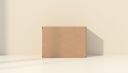 kraft paperboard box mockup, minimal shadows
