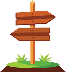 direction arrow wooden road sign board vector, vector and illustration, vector style