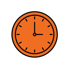 Clock icon in trendy flat style isolated on background. Clock icon page symbol for your web site design Clock icon logo, app, UI. Clock icon Vector illustration,