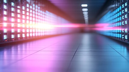 High-tech server room corridor