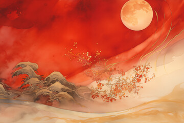 japanese abstract art moon kanagawa