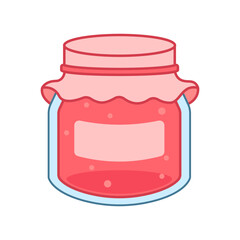 jar of strawberry jam isolated on white