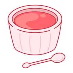 cup of pudding isolated on white