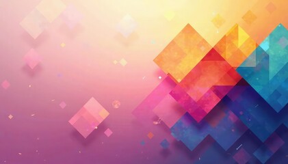 Subtle repeating motif of overlapping triangles and squares in muted tones, texture, wallpaper