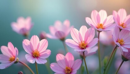 Fototapeta premium Delicate, overlapping forget-me-nots in pastel shades , pastel, forget-me-nots