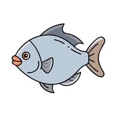 Illustration of a cartoon fish sea ocean animal aquatic drawing design art graphic vector image