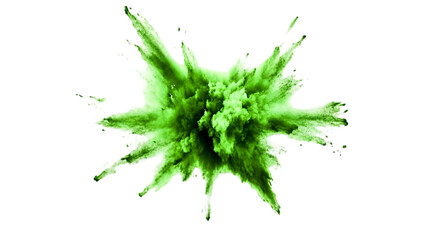 Fototapeta premium Vibrant Green Powder Explosion Isolated Background Illustration
