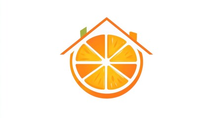Orange Home Logo.  A stylized orange slice forming a house, representing citrus and dwelling
