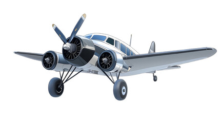 Vintage Biplane Illustration Isolated On Transparent Background