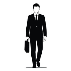 Business man profile icon silhouette vector illustration design on white background.