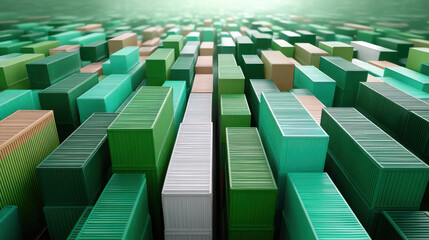Obraz premium Efficient logistics import strategies are shown with colorful shipping containers organized in modern port for global trade