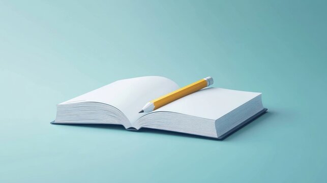 Open book with pencil, ready to write