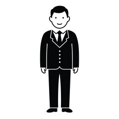 Business man profile icon silhouette vector illustration design on white background.