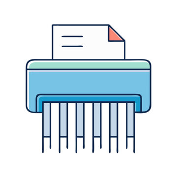 recommend clip art: Illustration of paper shredder document security data destruction confidential shredding machine office tool