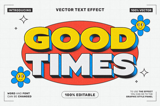 Good Times - 3D Bold Cartoon Text Style with Retro Vibes