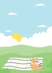 Fototapete Rund International picnic day Flat Illustration © Nur Ainy