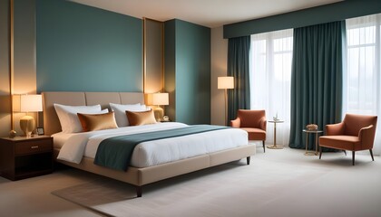 Photo interior modern design room 3d illustration